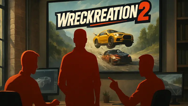 Логотип Wreckreation 2 и ветераны Burnout, работающие над новой гоночной игрой.