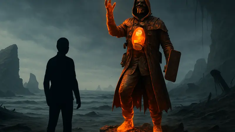 Детализированная статуя Хиггса Монагана из Death Stranding 2: On the Beach от Prime 1 Studio.