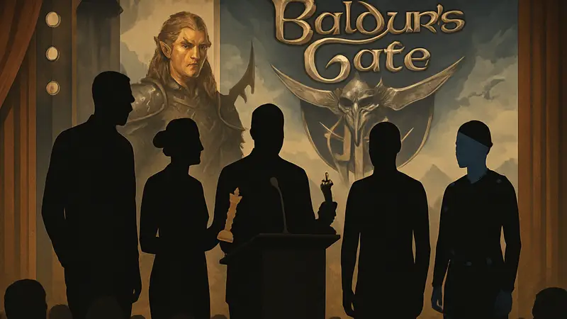 Актеры озвучания и захвата движений Baldur's Gate 3 на церемонии награждения.