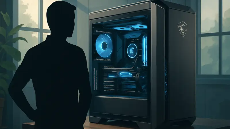 Игровой корпус MSI Maestro 900R, демонстрирующий премиальный дизайн и внутреннее пространство.