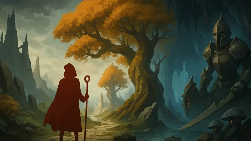 Концепт-арт Slay the Spire 2, демонстрирующий новые биомы и возможные элементы актов.