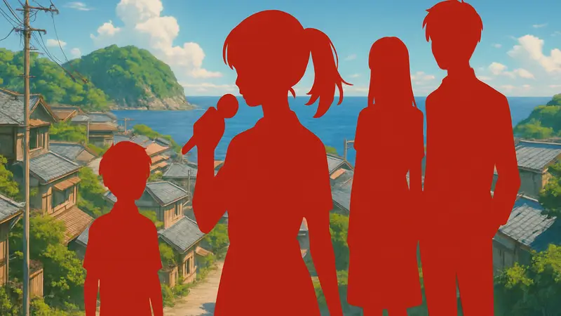 Главный промо-арт аниме "Kujima Utaeba Ie Hororo" с персонажами