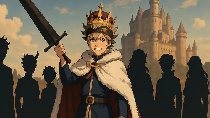 Аста из Black Clover в мантии Короля Магов, герои аниме и манги.