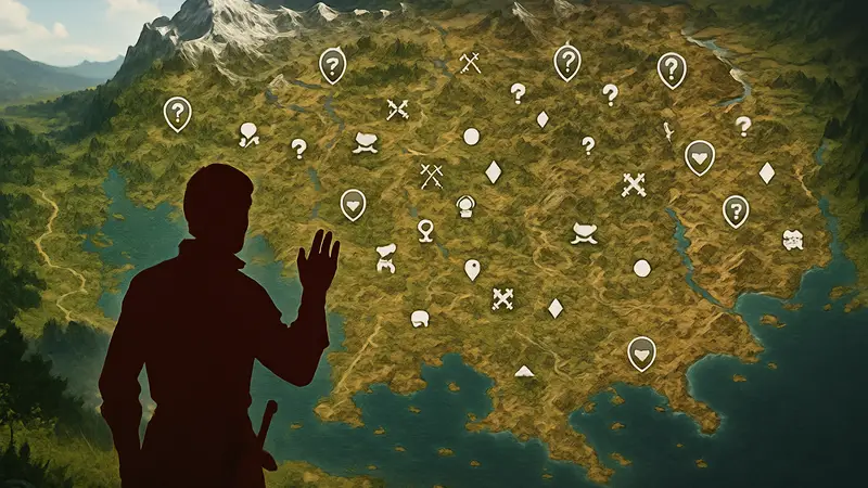 Интерактивная карта мира Pywel из игры Crimson Desert.