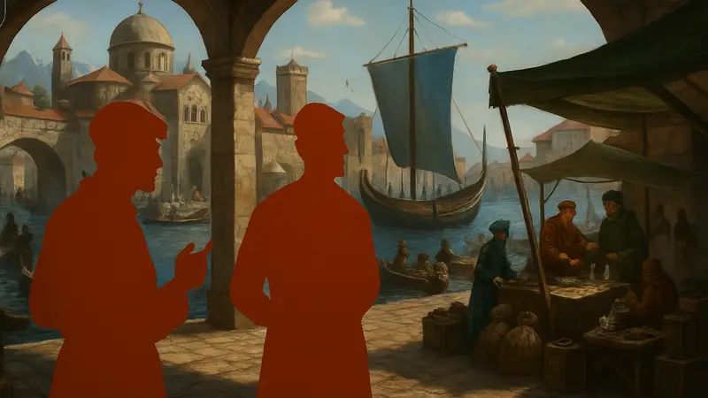 Игровой скриншот Crusader Kings 3 с элементами торговой республики