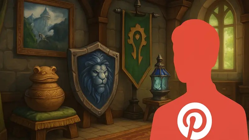 Игровые предметы декора для жилища в World of Warcraft, получаемые через акцию Pinterest.