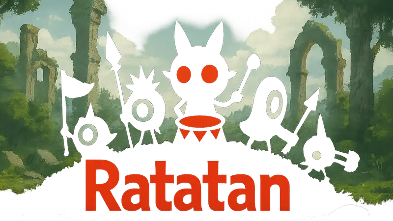 Логотип игры Ratatan или персонажи, стилизованные под Patapon.