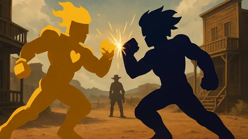 Роблокс Bridger Western: Игровые Стенды Gold Experience и Star Platinum в битве