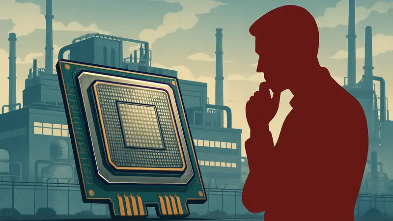 Изображение микросхемы или завода TSMC, символизирующее технологический шпионаж