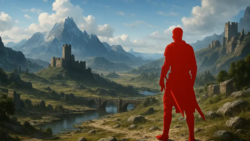 Эпичный пейзаж из игры Crimson Desert, демонстрирующий графику PS5 Pro