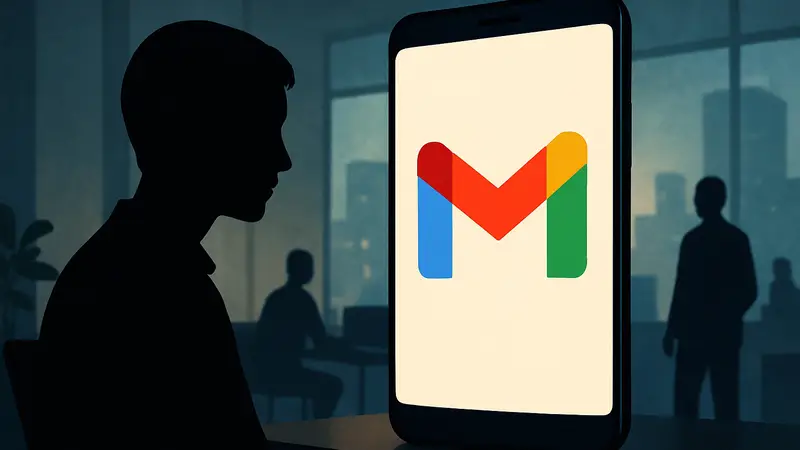 Логотип Gmail на экране смартфона или компьютера