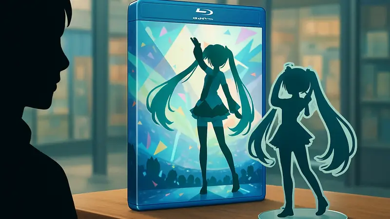 Коллекционное Blu-ray издание фильма «Colorful Stage» с акриловой фигуркой Хацунэ Мику.