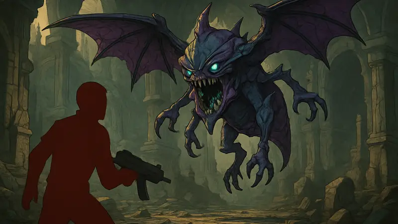 Летающий босс Air Raider Scremulous из Borderlands 4 в Eridian Catacombs.