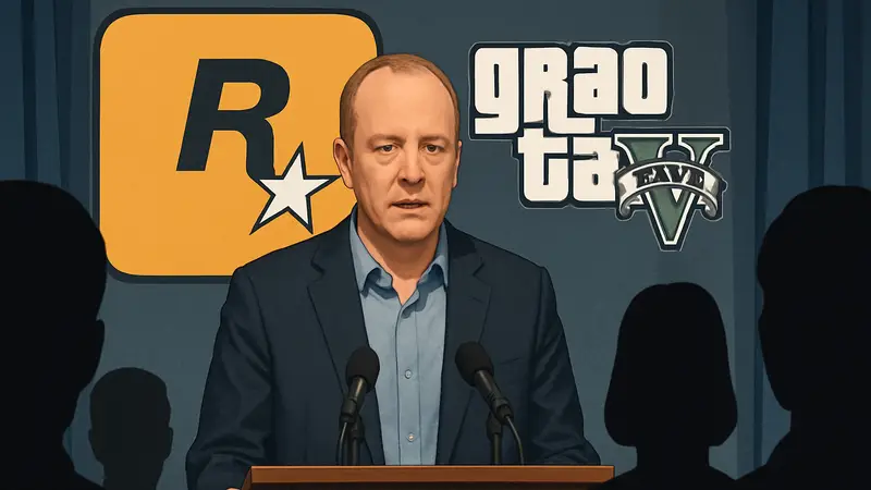 Лесли Бензис, бывший продюсер Rockstar Games, на официальном изображении или пресс-конференции.