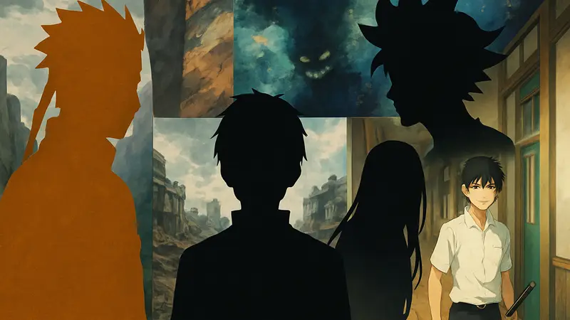 Коллаж из кадров популярных, но разочаровавших сёнэн-аниме 2010-х годов.