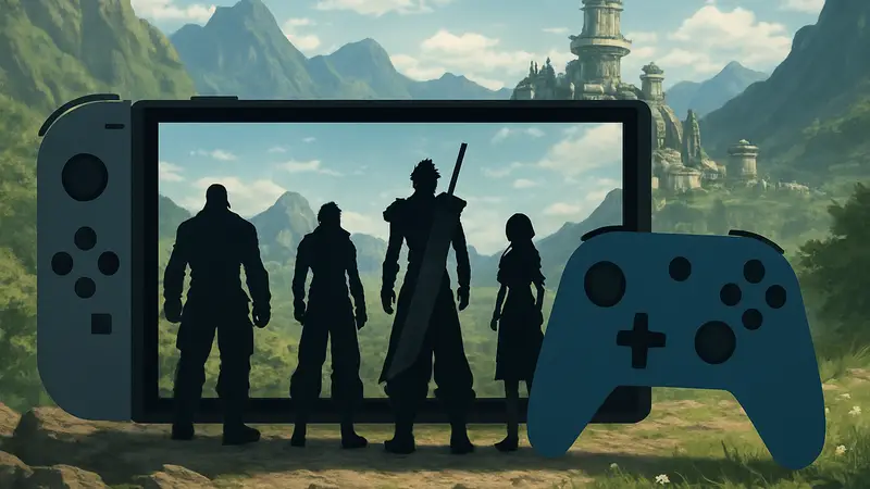 Кадр из игры Final Fantasy VII Rebirth с персонажами на Switch 2 и Xbox