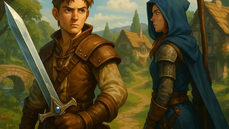 Скриншот из игры Fable с изображением двух персонажей, символизирующий кооперативный режим