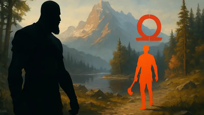Кратос из God of War, уступающий место новому герою или символу серии в игре.