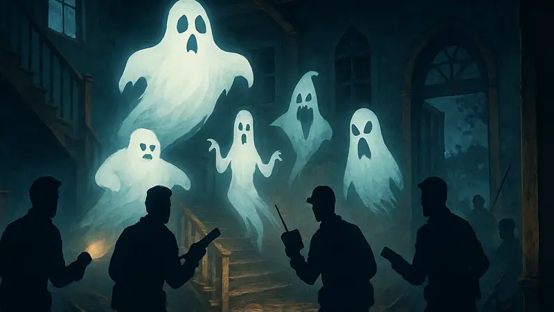 Скриншот игрового процесса Ghost Keeper: призраки противостоят охотникам.