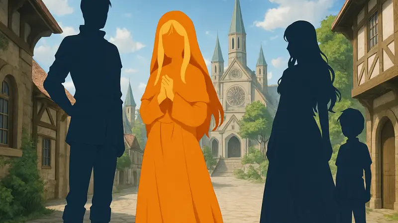 Первый ключевой визуал аниме «Перевоплощённая святая скрывает свою святость» с персонажами.