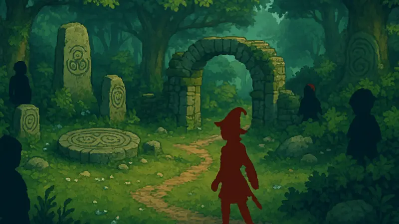 Скриншот Forge of the Fae, показывающий пиксельную графику и кельтские мотивы