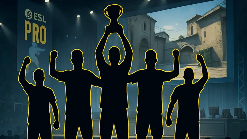 Команда NAVI после победы в матче ESL Pro League по CS2