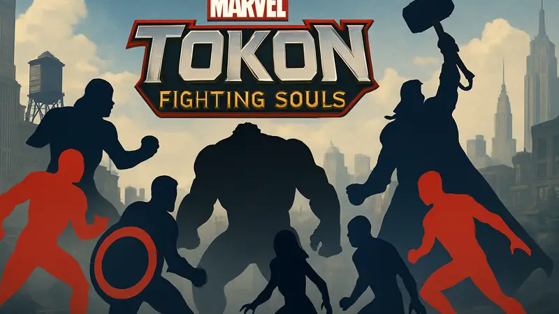 Обложка или арт файтинга Marvel Tokon: Fighting Souls с персонажами Marvel