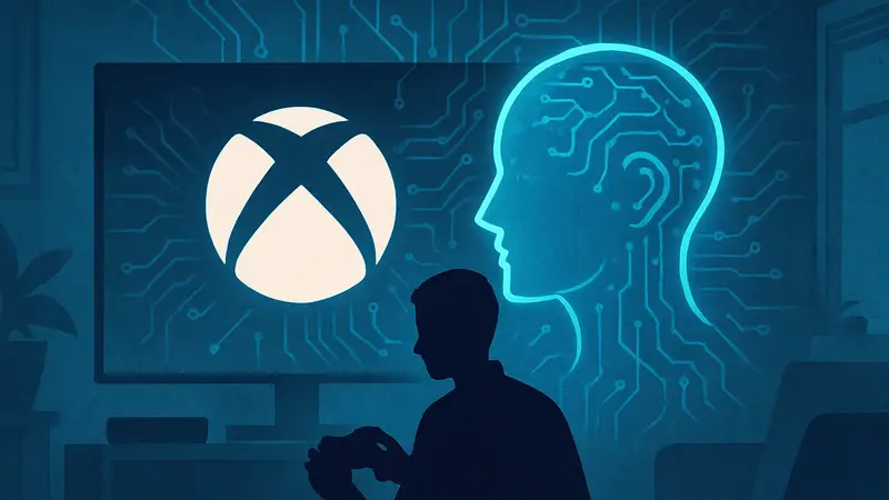 Xbox: логотип консоли с элементами искусственного интеллекта или Copilot