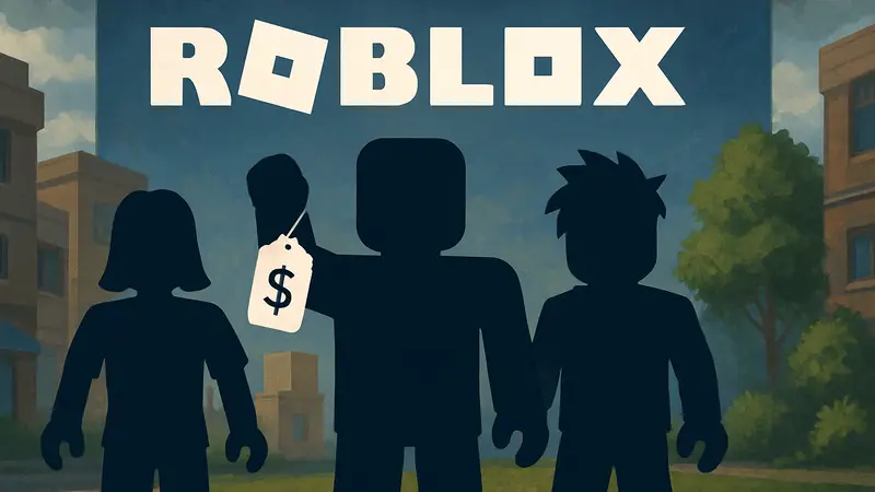 Аватары Roblox на фоне логотипа игры, показывающие изменения в ценообразовании одежды