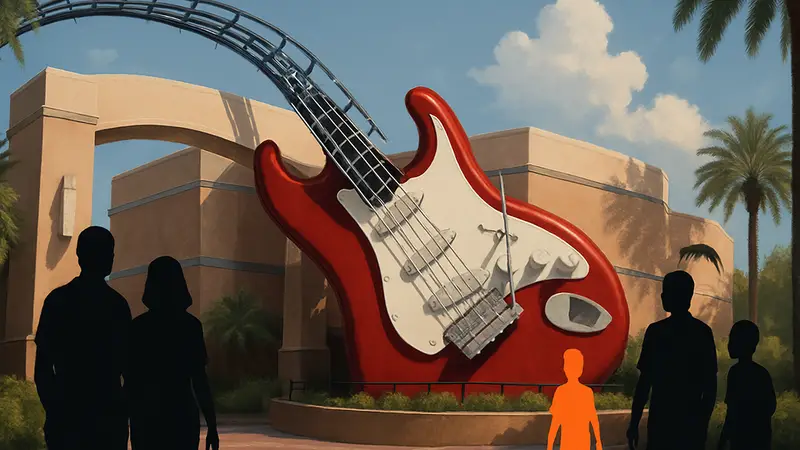 Аттракцион Rock 'n' Roller Coaster в Disney World без символики Aerosmith.