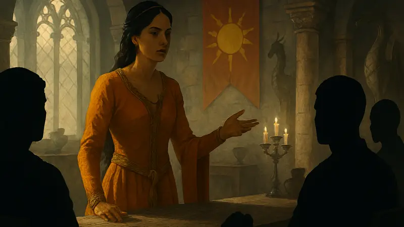 Мерья Мартелл из Дома Мартеллов в сериале «Дом Дракона» обсуждает политику Дорна и Вестероса.