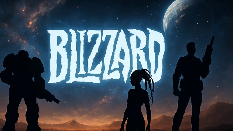 Логотип Blizzard на фоне космической тематики StarCraft