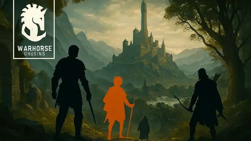 Логотип Warhorse Studios и элементы «Властелина колец» в фэнтези RPG