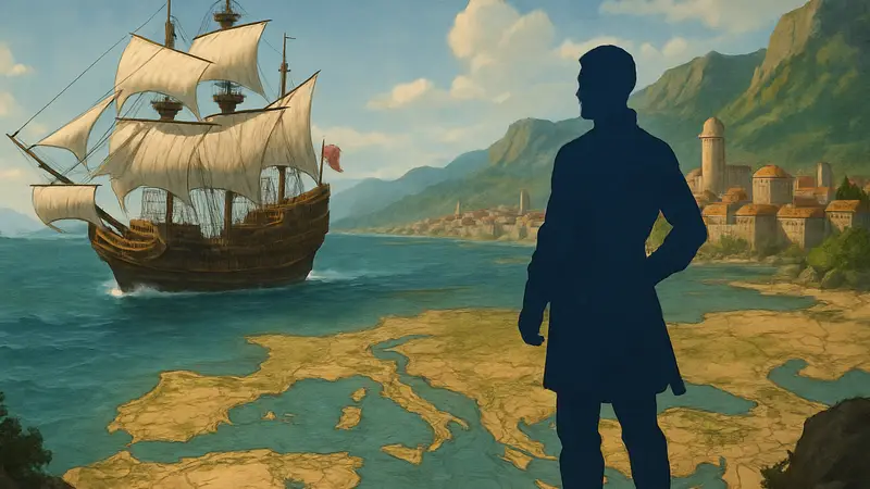 Изображение корабля или карты Средиземноморья из игры Uncharted Waters Origin.