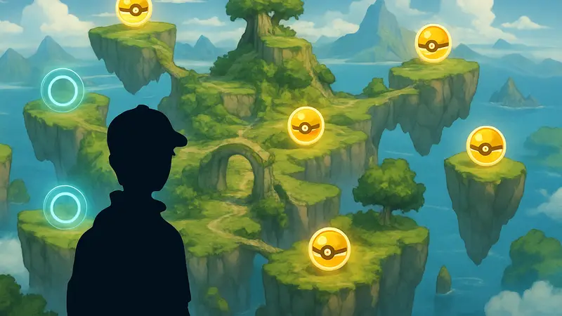 Интерактивная карта Sparkling Skylands из Pokemon Pokopia с отметками