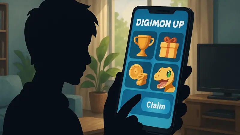 Награды и бонусы в мобильной игре Digimon UP на экране смартфона
