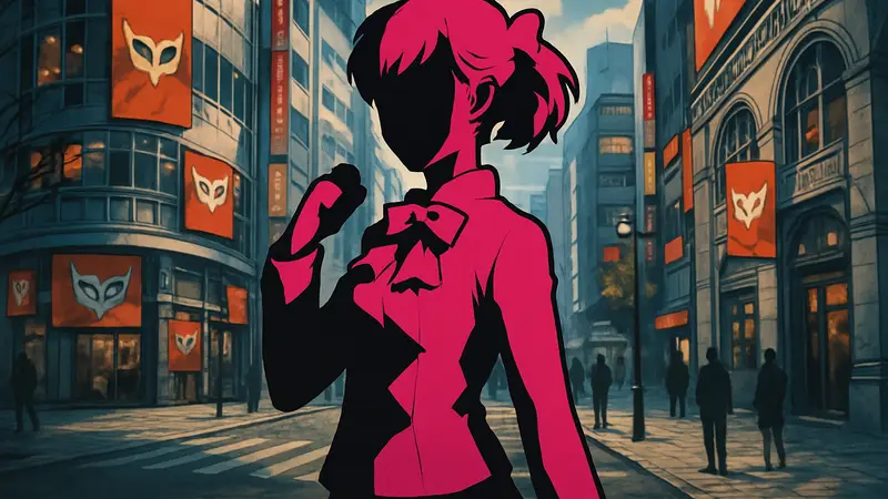 Юкари Такеба из Persona 3 Reload в стиле Persona 5: The Phantom X.