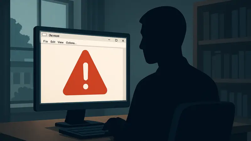 Скриншот приложения "Блокнот" Windows с предупреждением об обнаруженной уязвимости.