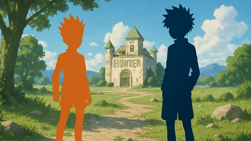 Изображение манги Hunter x Hunter, обложка новой главы или персонажи Гону и Киллуа.