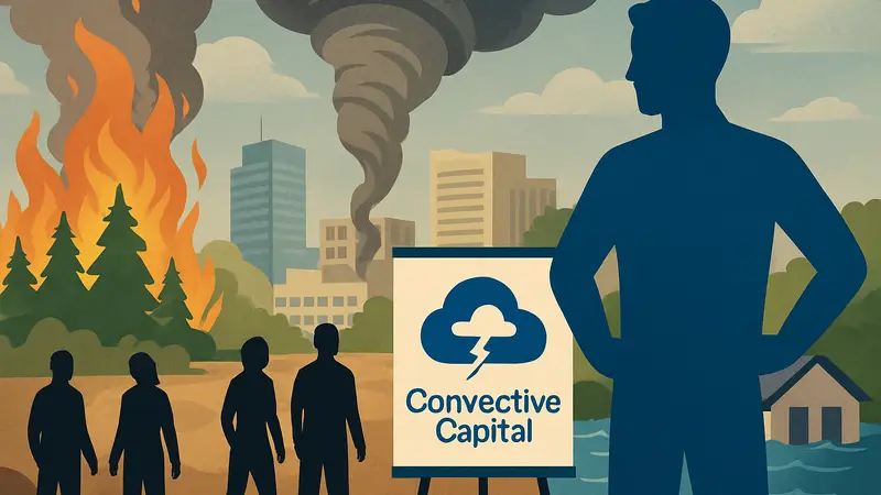 Иллюстрация фондов Convective Capital, направленных на технологии устойчивости к природным бедствиям.