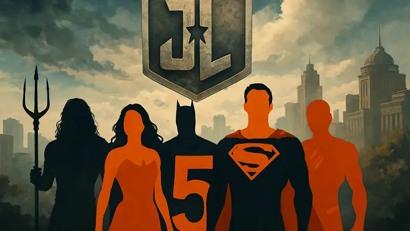 Постер фильма "Лига Справедливости Зака Снайдера", отражающий пятилетний юбилей и его влияние на киноиндустрию.