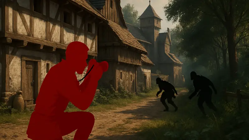 Генри в фоторежиме Kingdom Come: Deliverance 2, игровой скриншот стелс-миссии