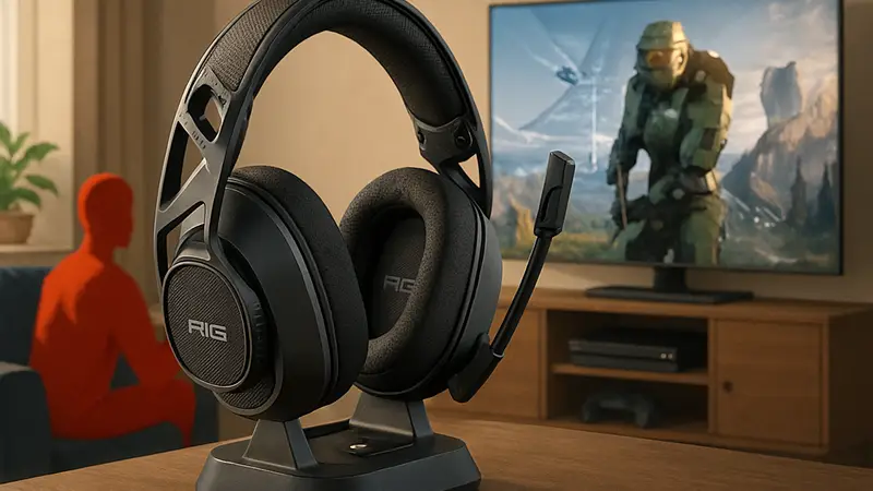 Беспроводная игровая гарнитура RIG Spectre R8 Pro HS на зарядной станции