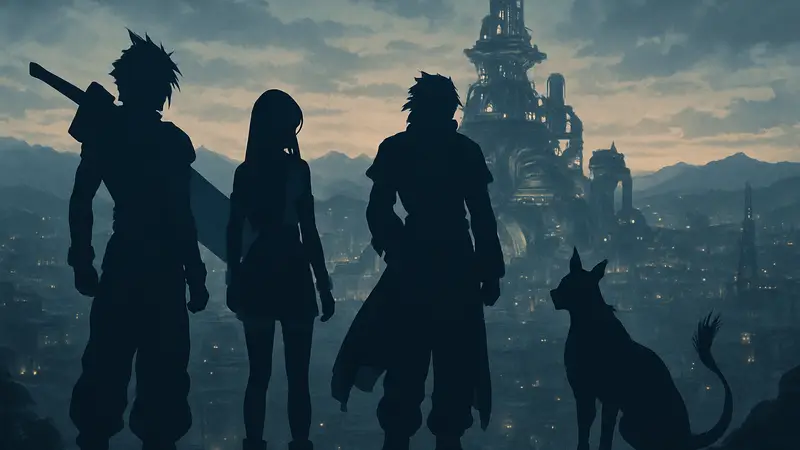 Обложка книги FFVII Rebirth Material Ultimania с персонажами игры