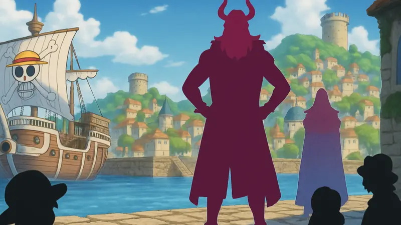 Кадр из аниме One Piece, возможно, с изображением нового персонажа Локи или ключевого момента.
