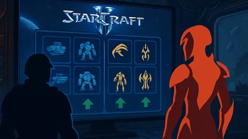 Интерфейс StarCraft 2 с изменениями баланса для Терранов и Протоссов в новом патче.