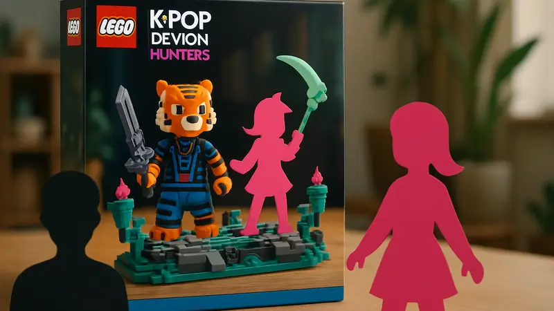 Набор Lego «KPop Demon Hunters» с фигурками Дерпи тигра и Сьюзи птицы.