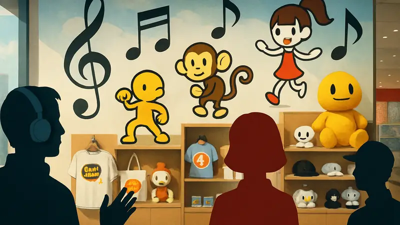Музыкальные символы и персонажи Rhythm Heaven Groove, мерчандайзинг Nintendo Tokyo.
