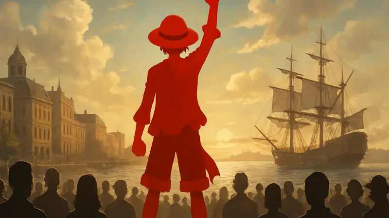 Луффи из аниме One Piece, символизирующий признание сериала величайшим в истории.