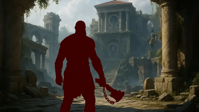 Изображение Кратоса из фанатского ремейка God of War II на Unreal Engine 5, впечатляющая графика.